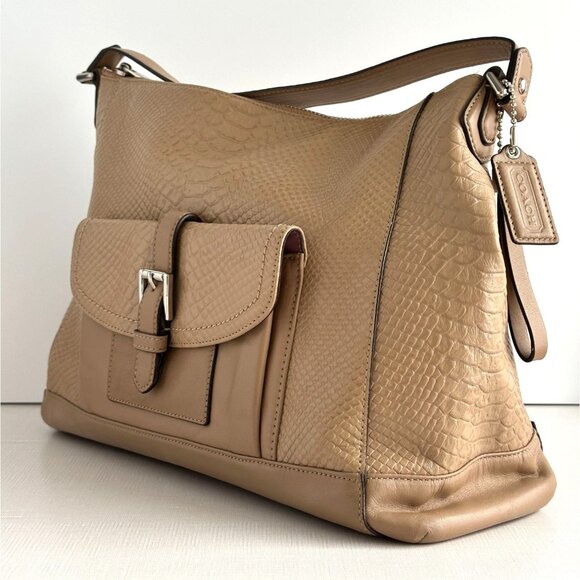 Coach F31283 Charlie Python Leather Hobo Tote Shoulder Handbag MSRP $498 - Picture 15 of 15